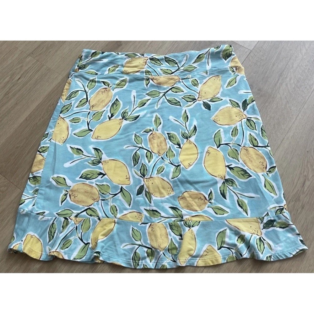 Lemon Printed Tennis Golf Skort Women's Large Tribal Draw String